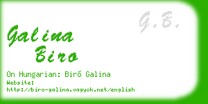 galina biro business card