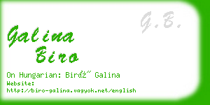 galina biro business card